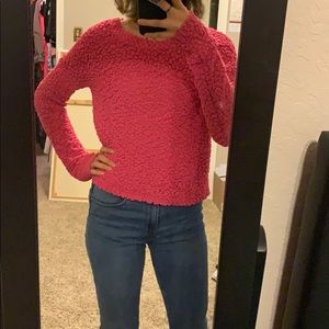 pink cropped sweater